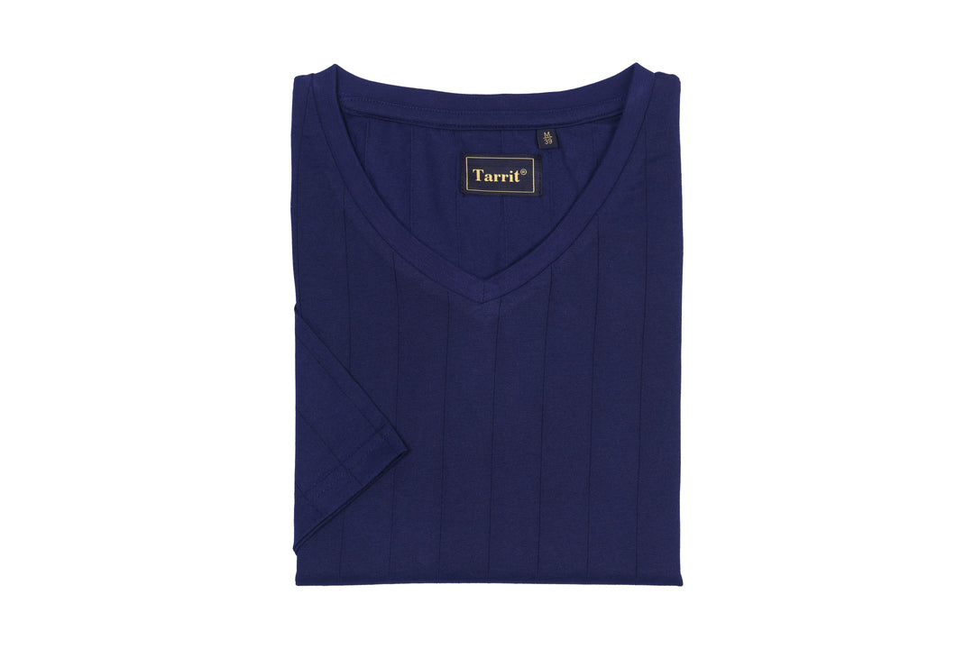Poly Cotton Spandex Short Sleeve V-Neck for Men