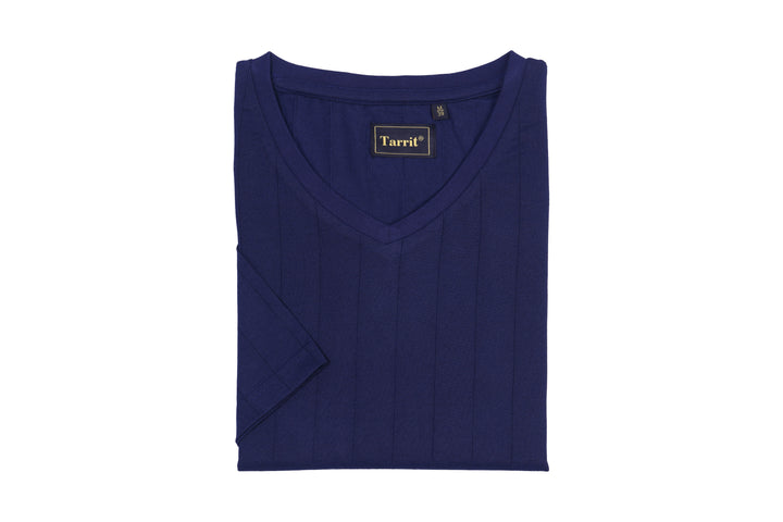 Poly Cotton Spandex Short Sleeve V-Neck for Men