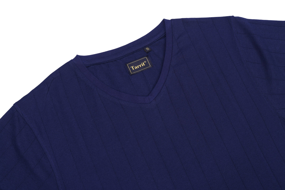 Poly Cotton Spandex Short Sleeve V-Neck for Men
