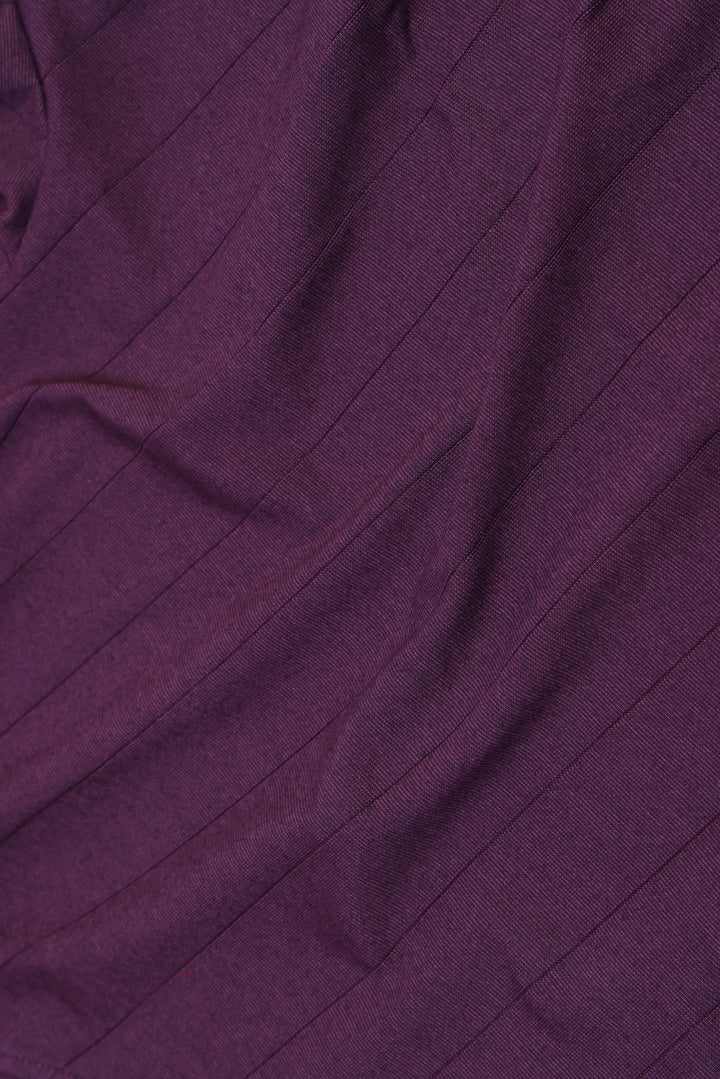 Purple Poly Cotton Short Sleeve V-Neck Shirt for Men