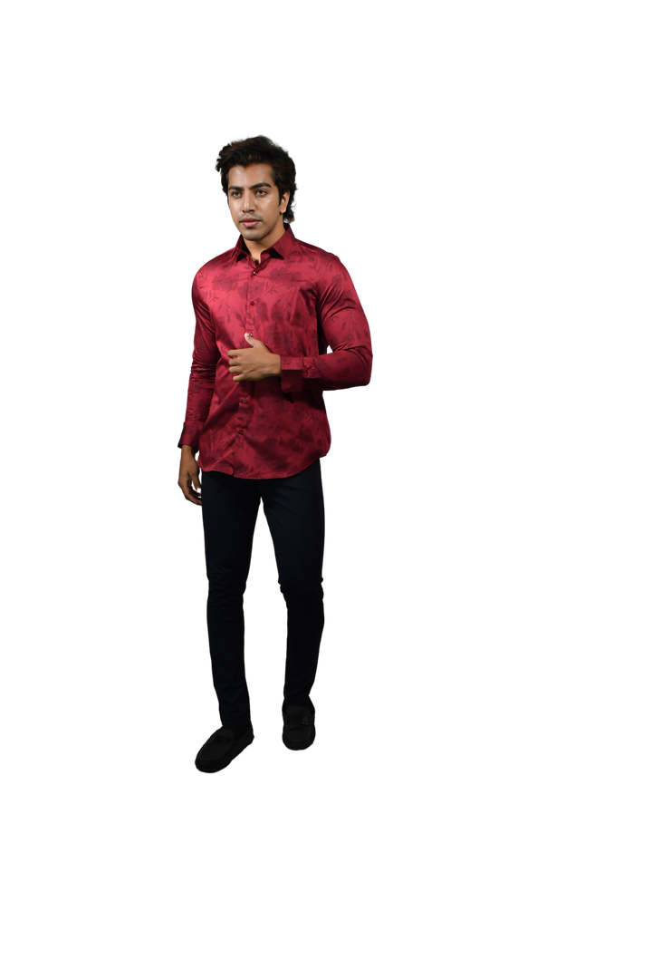 Hibes Jacquard Long Sleeve Shirt